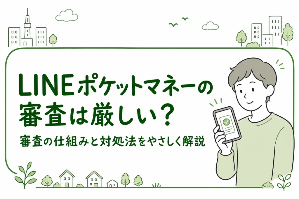 LINEポケットマネーの審査の仕組みと対処法を解説する記事のアイキャッチ画像